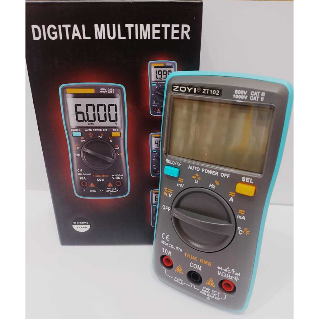 Jual Zoyi 102 Portable Auto Ranging Digital Multimeter Shopee Indonesia