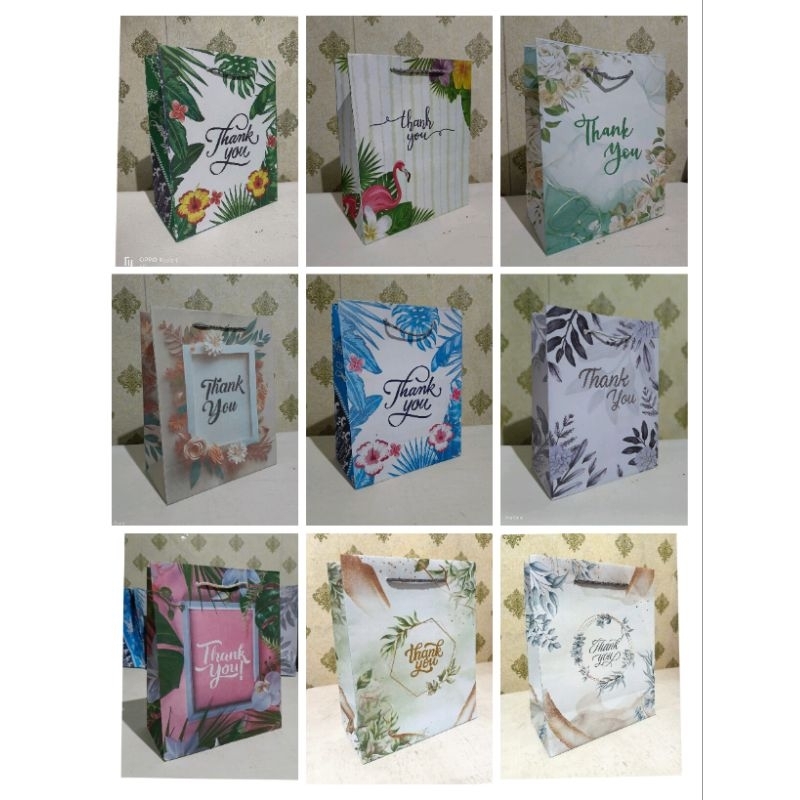 Jual Paperbag Tas Kertas Motif Rustic Thank You Dan Polos Uk