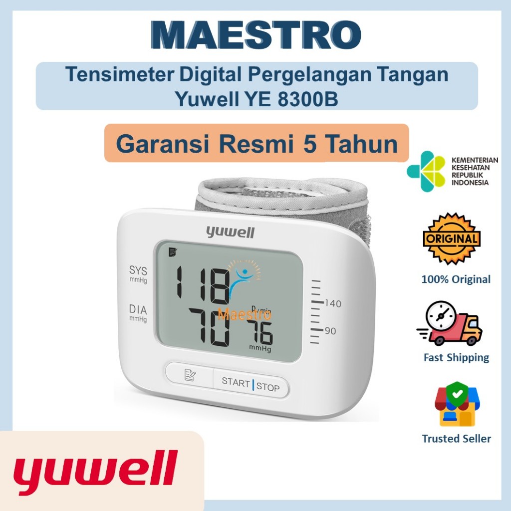 Jual Tensimeter Digital Wrist Ye B Blood Pressure Alat Monitor Cek