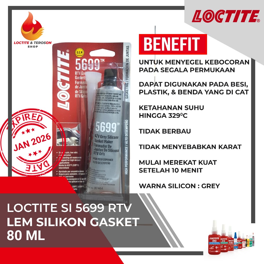 Jual Lem Silikon Gasket Loctite Si Rtv Silicone Gasket Grey