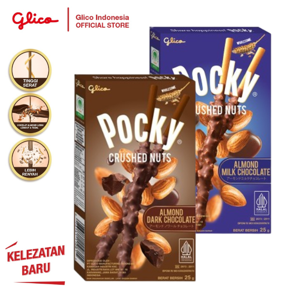 Jual Pocky Crushed Nuts Almond Rasa Almond Dark Almond Milk Biscuit