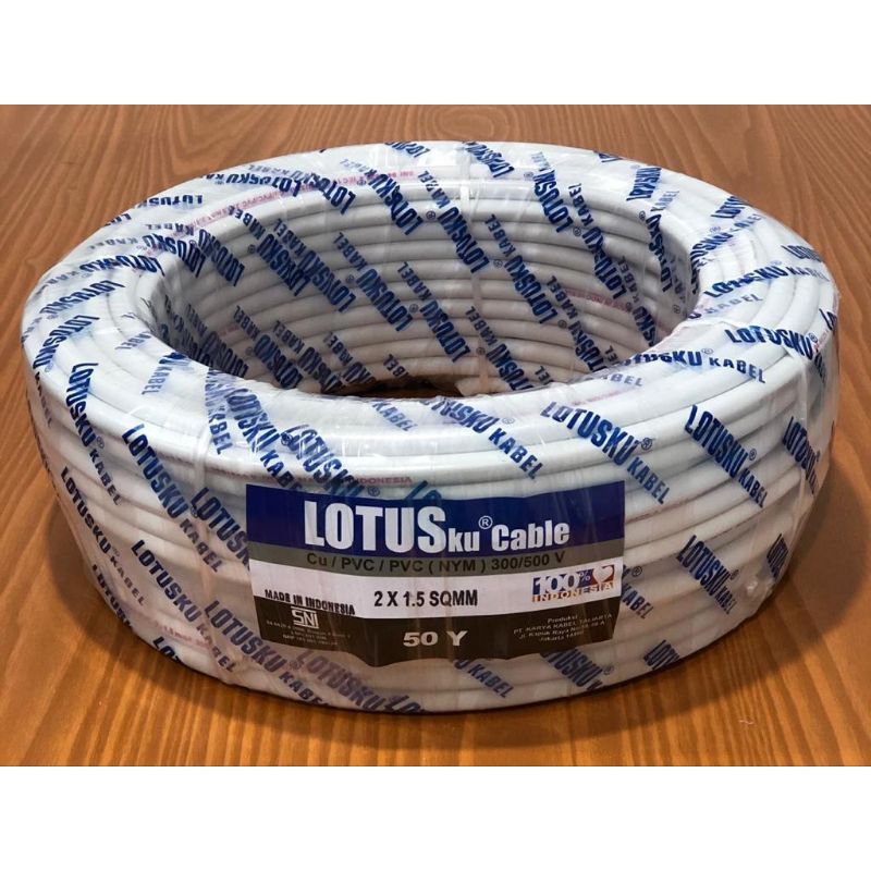 Jual Kabel Listrik Kawat NYM 2x1 5 2x1 5 Mm 50Y LOTUSKU 2x1 5mm 50 Yard