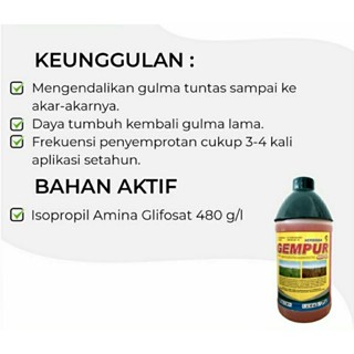 Jual Gempur 480 SL 1 Liter Herbisida Sistemik Bahan Aktif Isopropil