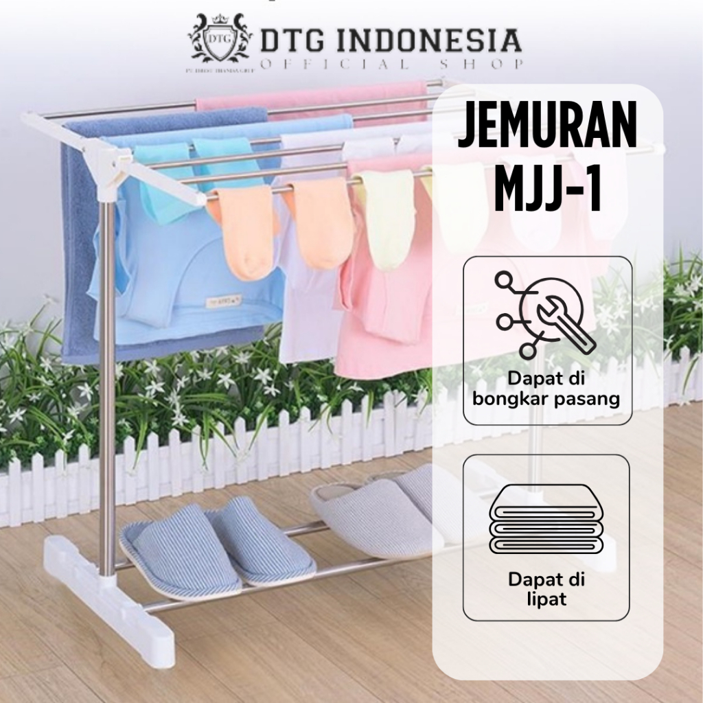 Jual Dtg Jemuran Pakaian Anti Karat Kuat Tempat Jemuran Baju Portable