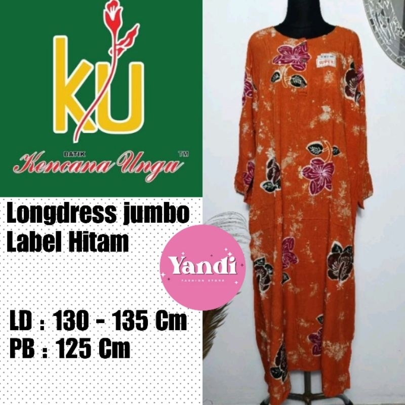 Jual Kencana Ungu Ori Longdress Cetak Jumbo Ld Cm Label Hitam