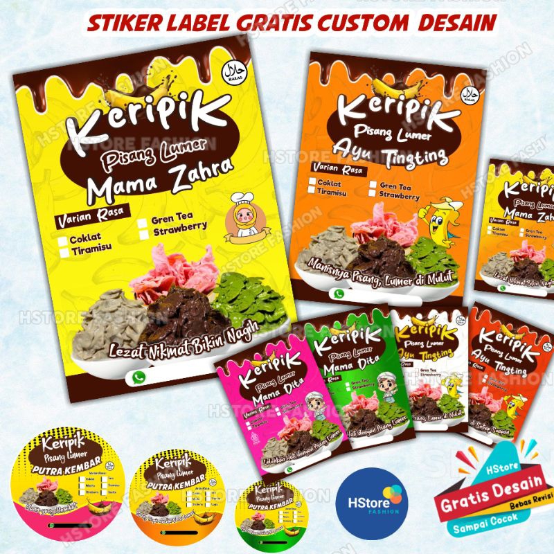 Jual Sticker Label Pisang Lumer Keripik Pisang Sticker Label Gratis