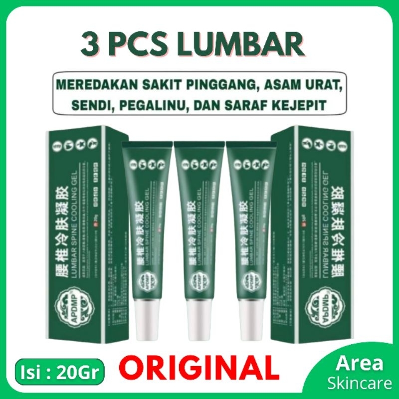 Jual 3 Pcs Lumbar Spine Cooling Gel Salep Lumbar APDMP Krim Syaraf