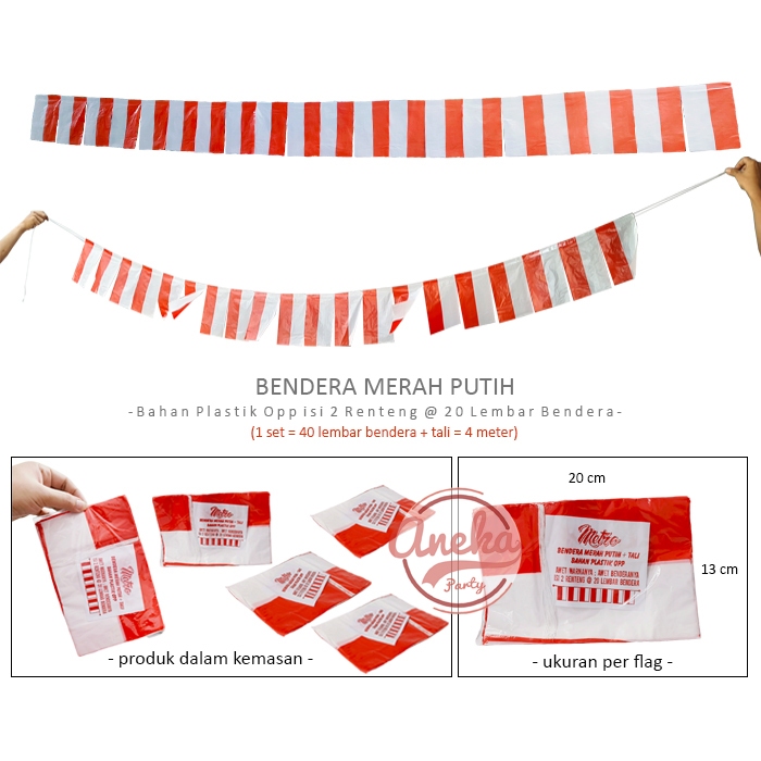 Jual Bendera Merah Putih Tali Umbul Umbul Hut Plastik Bendera