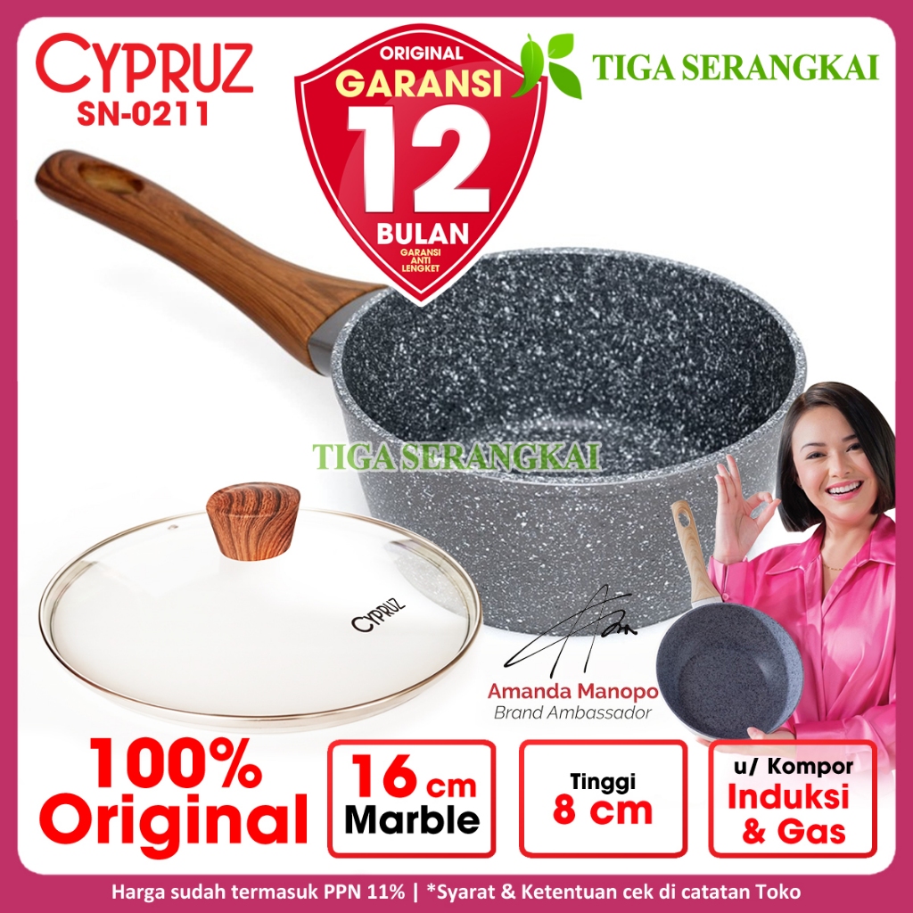 Jual Cypruz Sauce Pan Panci Susu Cm Marble Induksi Sn Shopee