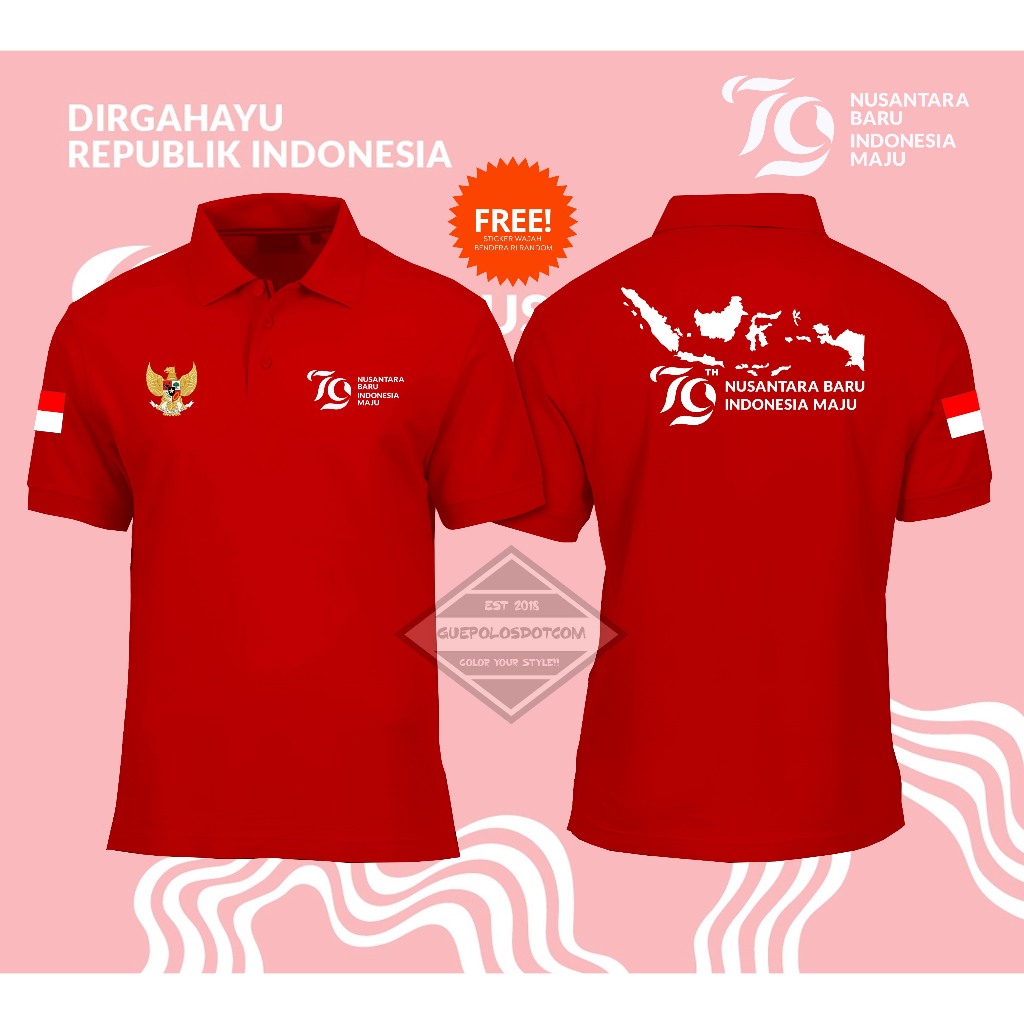 Jual Type Kaos Polo Agustus Th Nusantara Baru Indonesia Maju