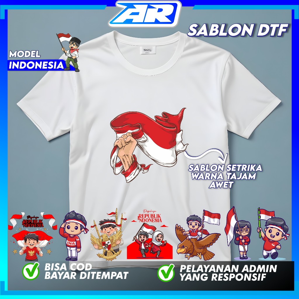 Jual AR Sablon Setrika Sablon DTF PRINTING Tema Indonesia Sablon