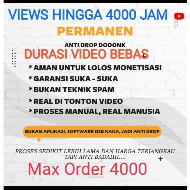 Jual Promo BESAR Qualitas Super Paling Mantul Views REtensi Tinggi Ber