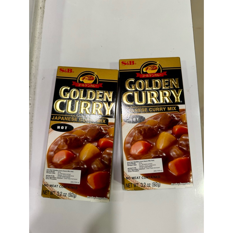 Jual S B Golden Curry Varian Hot Kari Instant Jepang 92 Gr Pc Shopee