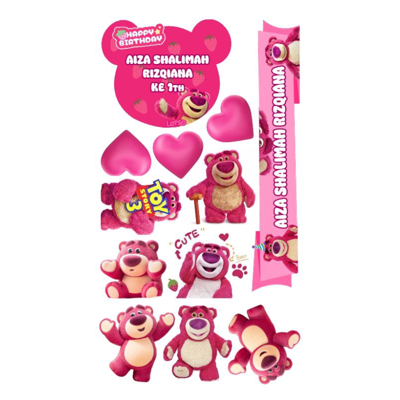 Jual Lotso Topper Cake Dan Hiasan Snack Tower Gratis Tambah Nama Usia