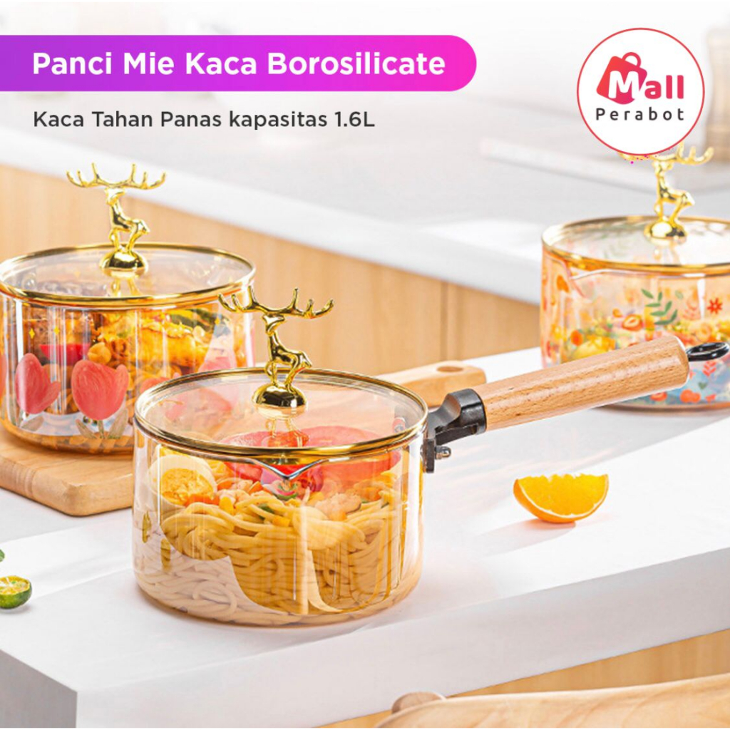 Jual Mall Perabot Panci Susu Kaca Borosilikat Anti Panas Glass