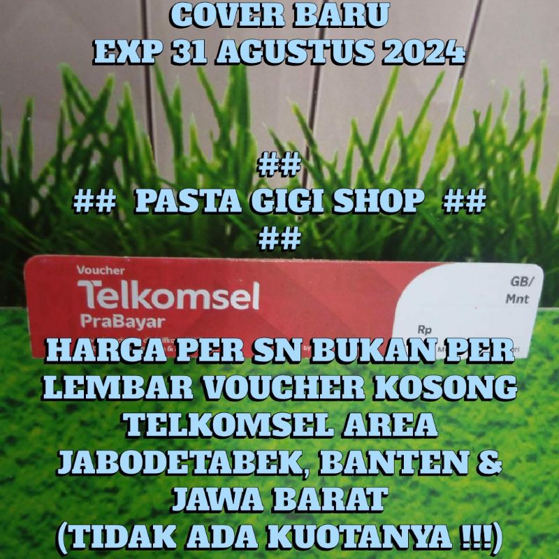 Jual VOUCHER KOSONG TELKOMSEL AREA JABODETABEK BANTEN JABAR PER SN