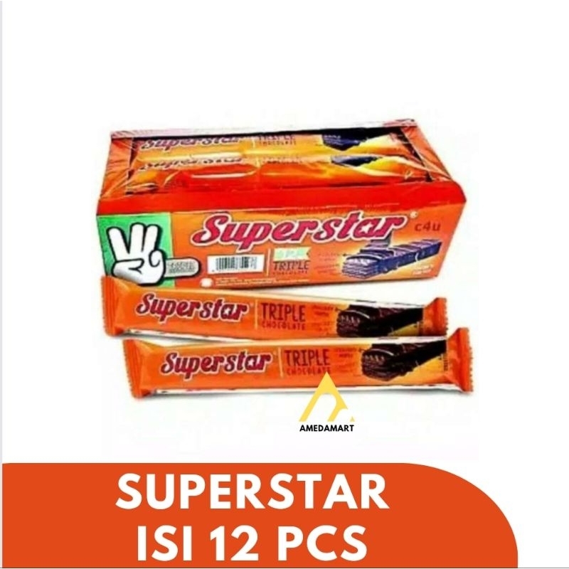 Jual Superstar Triple Chocolate Wafer 16 G 12 Pcs Shopee Indonesia