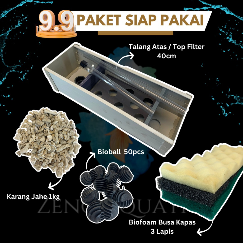 Jual Paket Siap Pakai Media Filter Top Filter Talang 40 CM Shopee