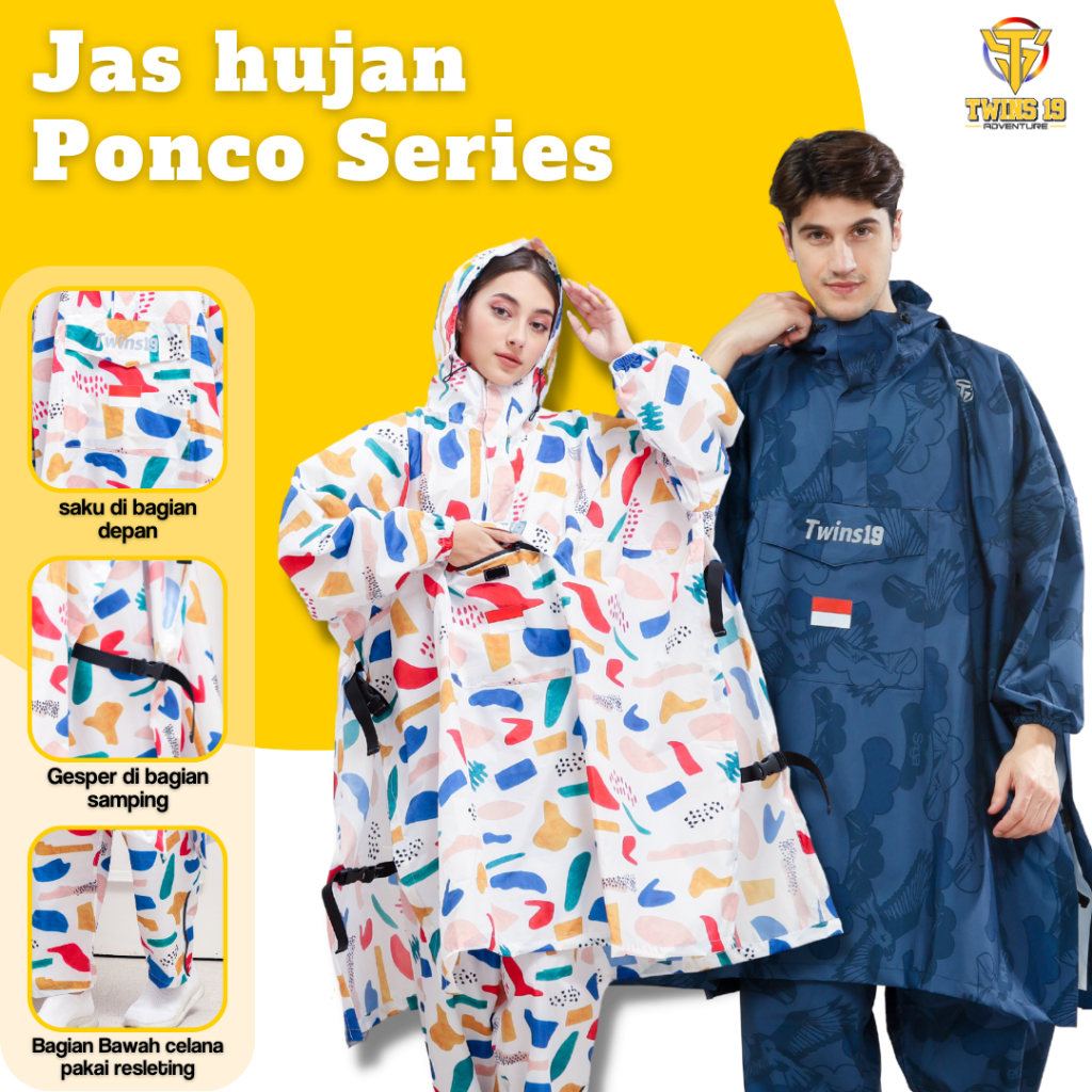 Jual Jas Hujan Ponco Raincoat Series Ponco Celana Twins Lengan