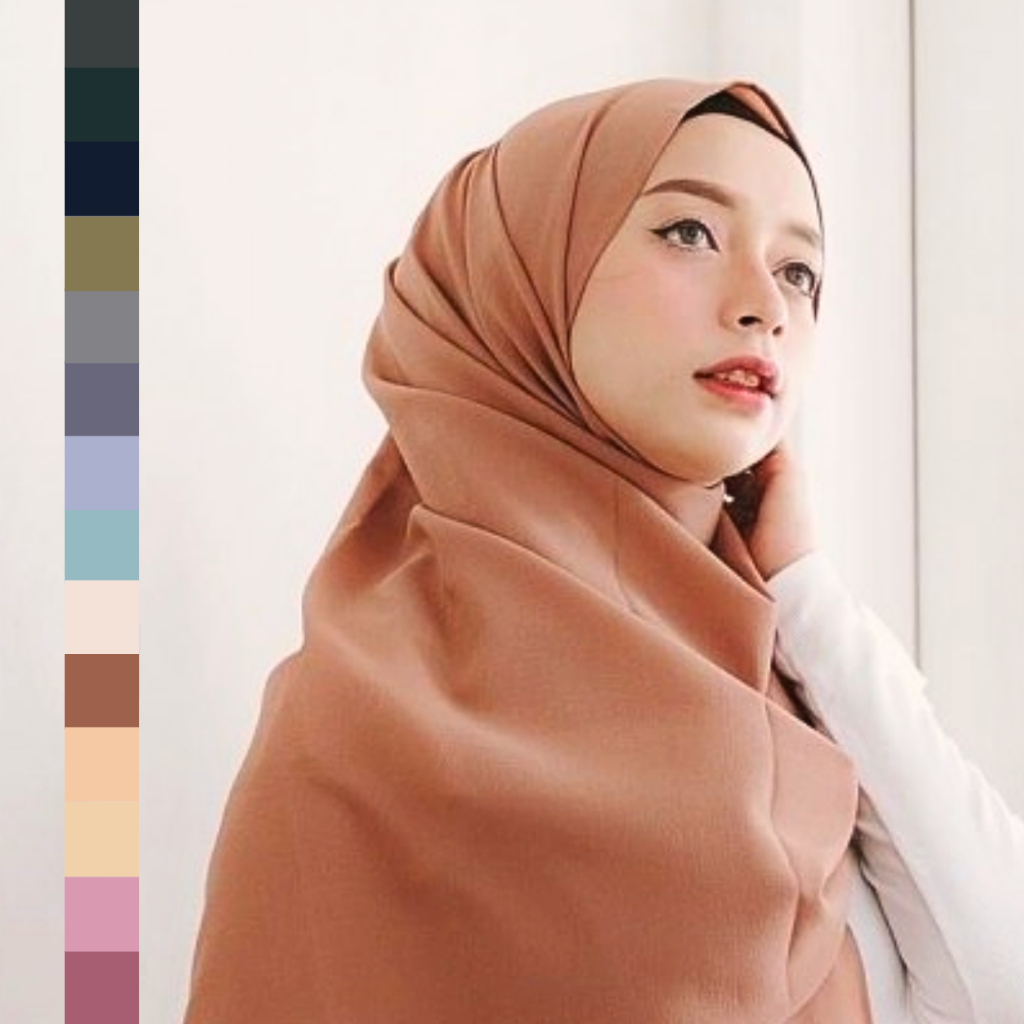 Jual Termurah Hijab Polos Segi Empat Jilbab Premium Square Segi