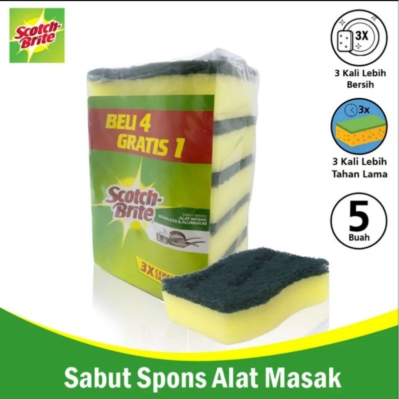 Jual Scotch Brite 3M Sabut Spons Cuci Piring Kuat Beli 4 Gratis 1 ID