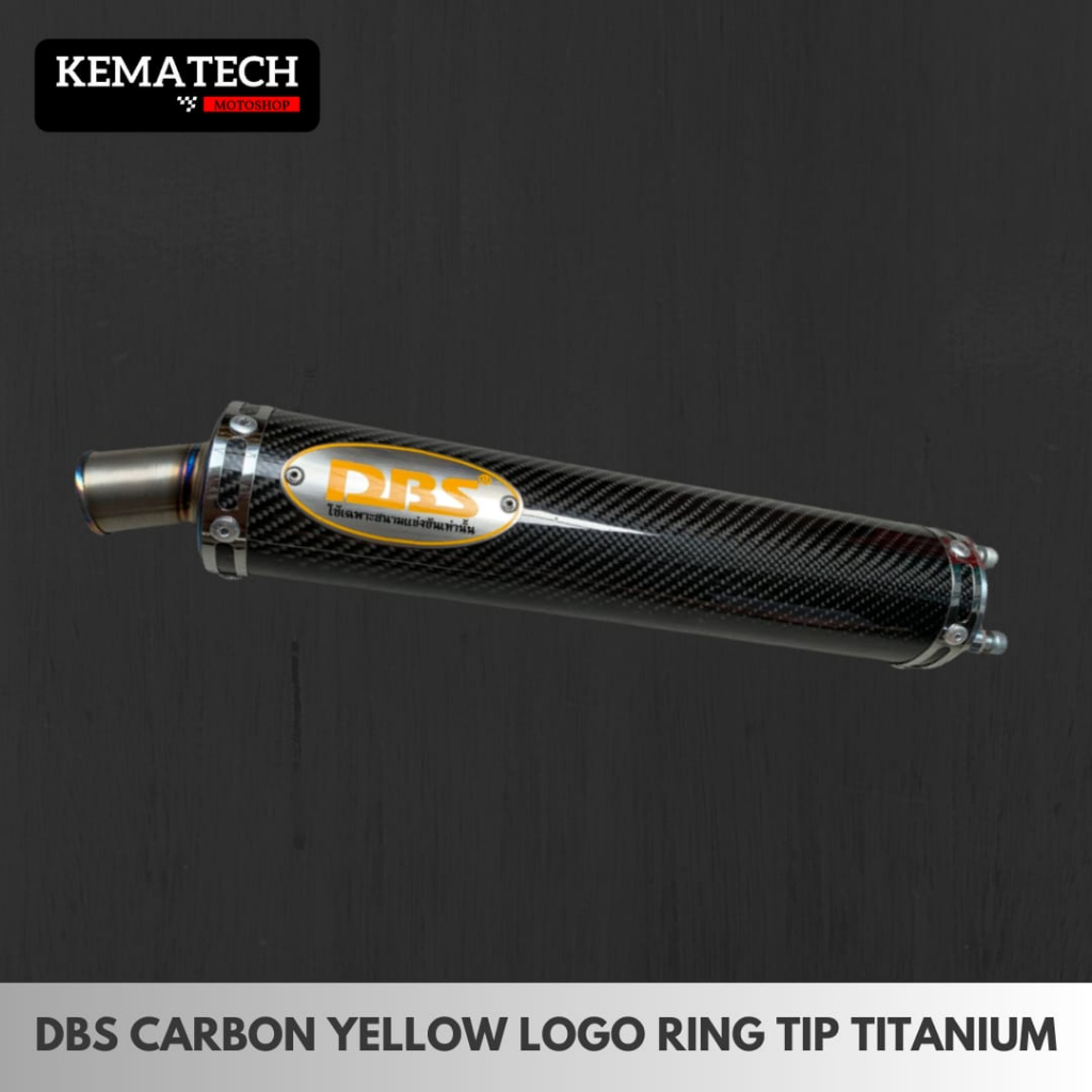 Jual SILENCER KNALPOT DBS THAILAND CARBON YELLOW LOGO RING TIP TITANIUM