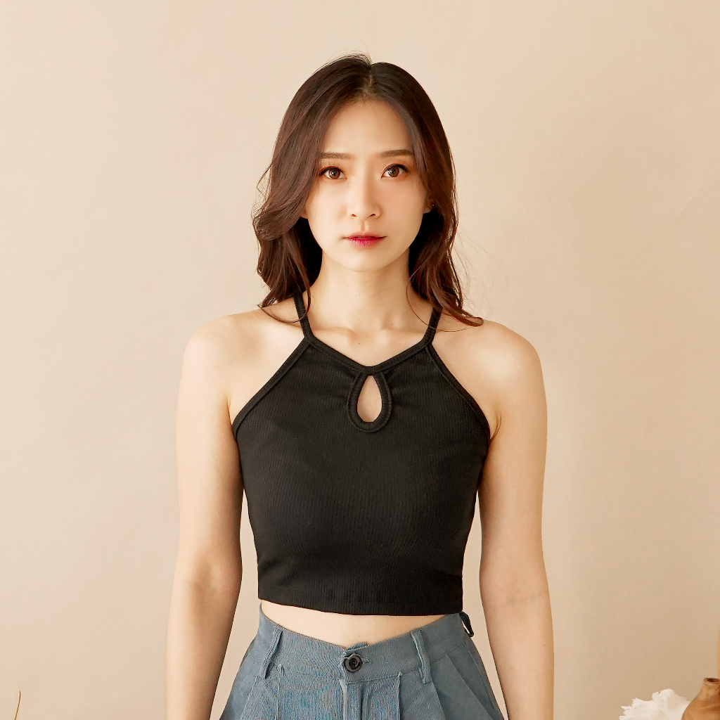 Jual Oroy Tanktop Rajut Korean Crop Tank Top Atasan Wanita Rib Knit