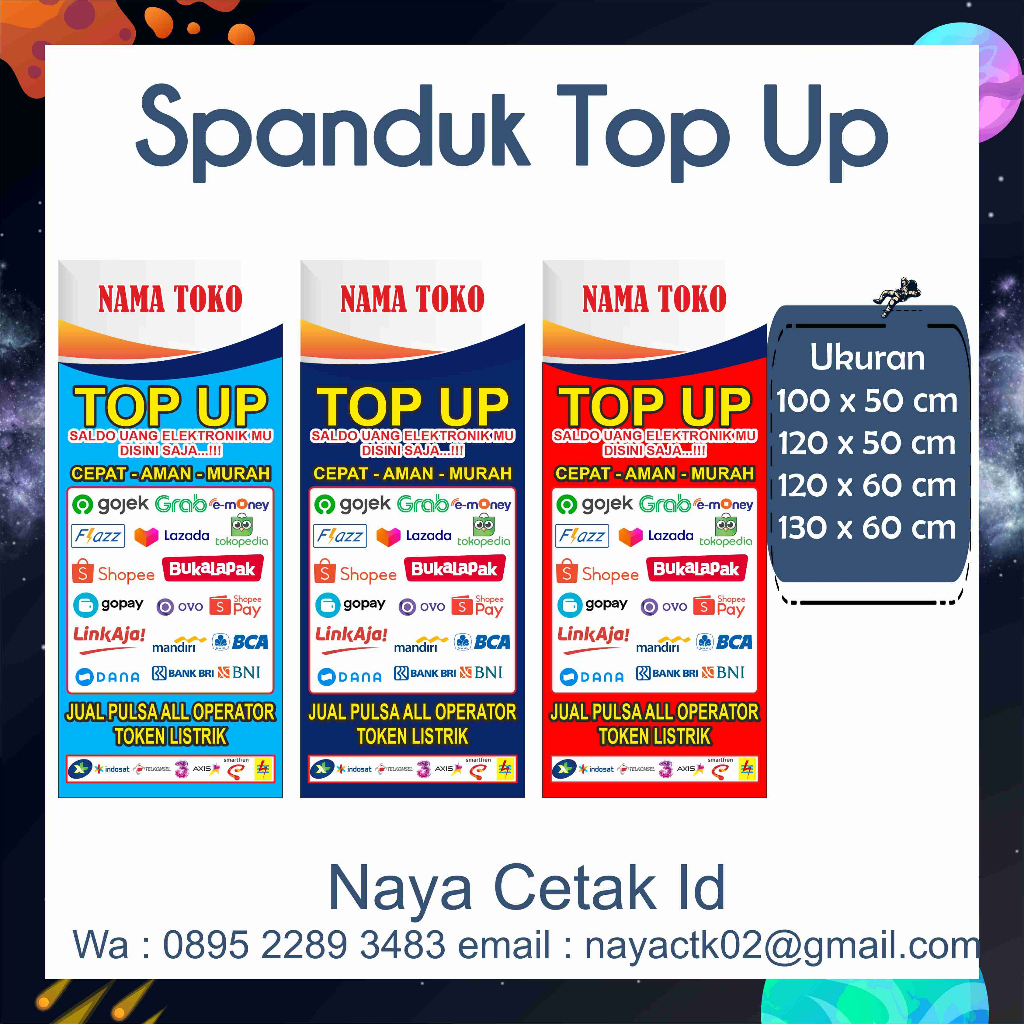 Jual Spanduk Top Up Konter Cell Shopee Indonesia