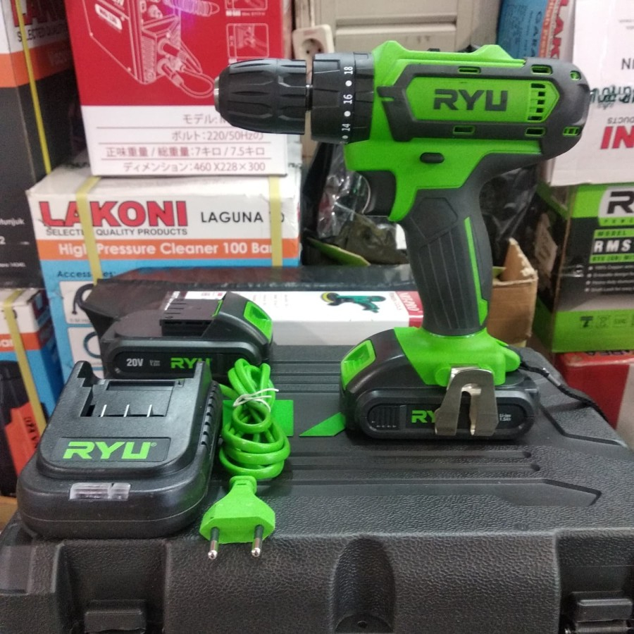 Jual MESIN BOR CORDLESS RYU RCI20V BOR BATERAI RYU 20 VOLT BOR TEMBOK