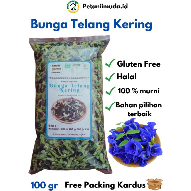 Jual Bunga Telang Kering Murni Teh Bunga Telang Kering Kemasan Gram