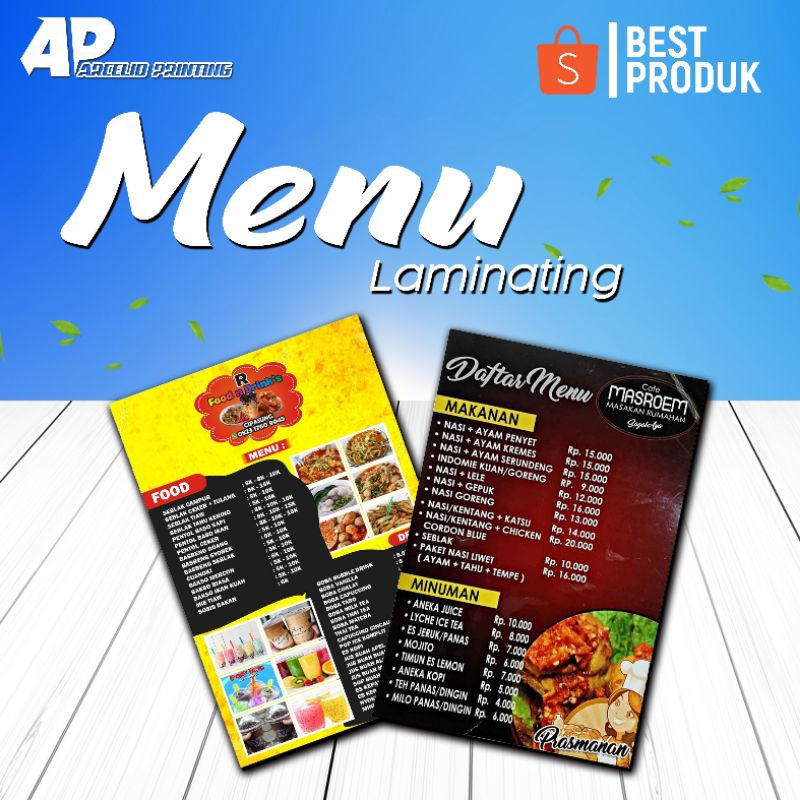 Jual Cetak Daftar Menu Board Papan Menu Menu Resto Daftar Menu