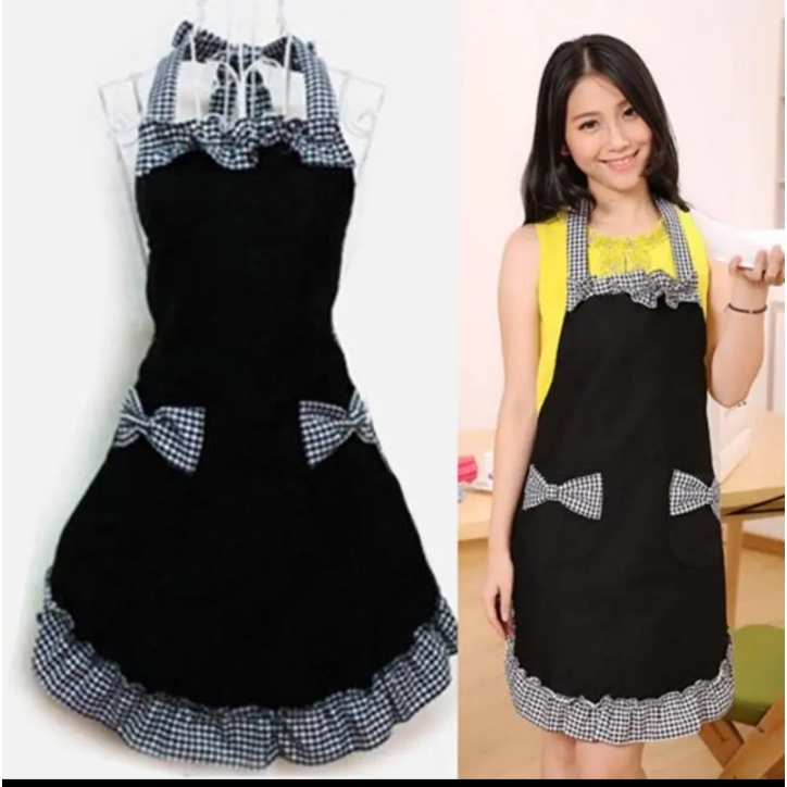 Jual Apron Barista Celemek Dapur Masak Baju Chef Wanita Pelayan Cafe