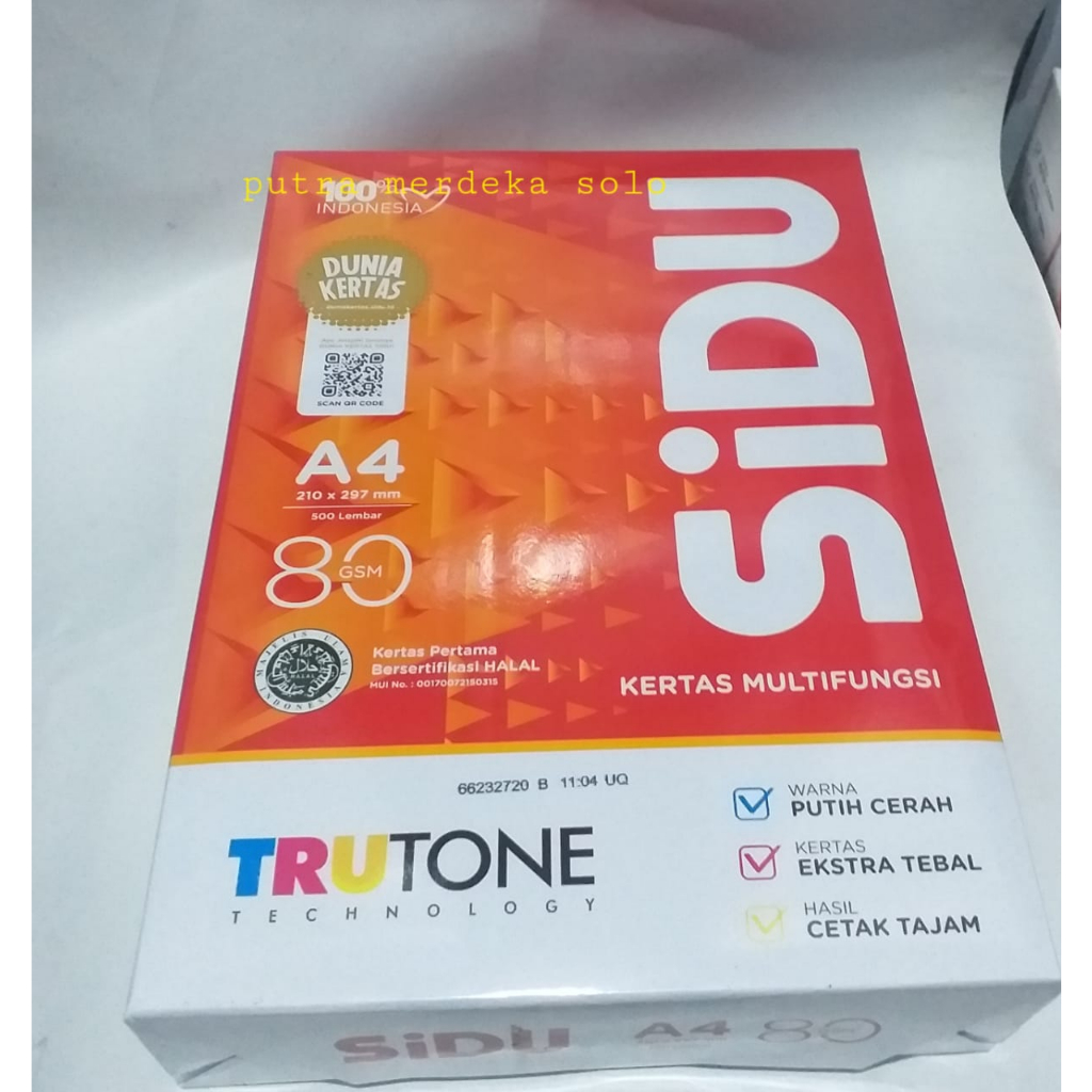 Jual KERTAS HVS SIDU A4 80 GRAM SD 1 RIM Shopee Indonesia