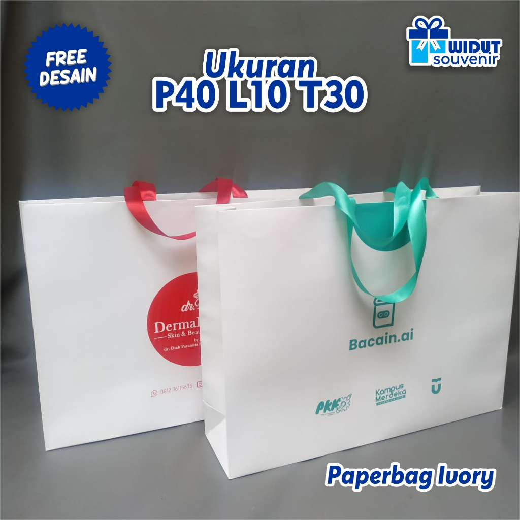 Jual Paperbag Putih Ivory Paperbag Sablon Paper Bag Custom Murah