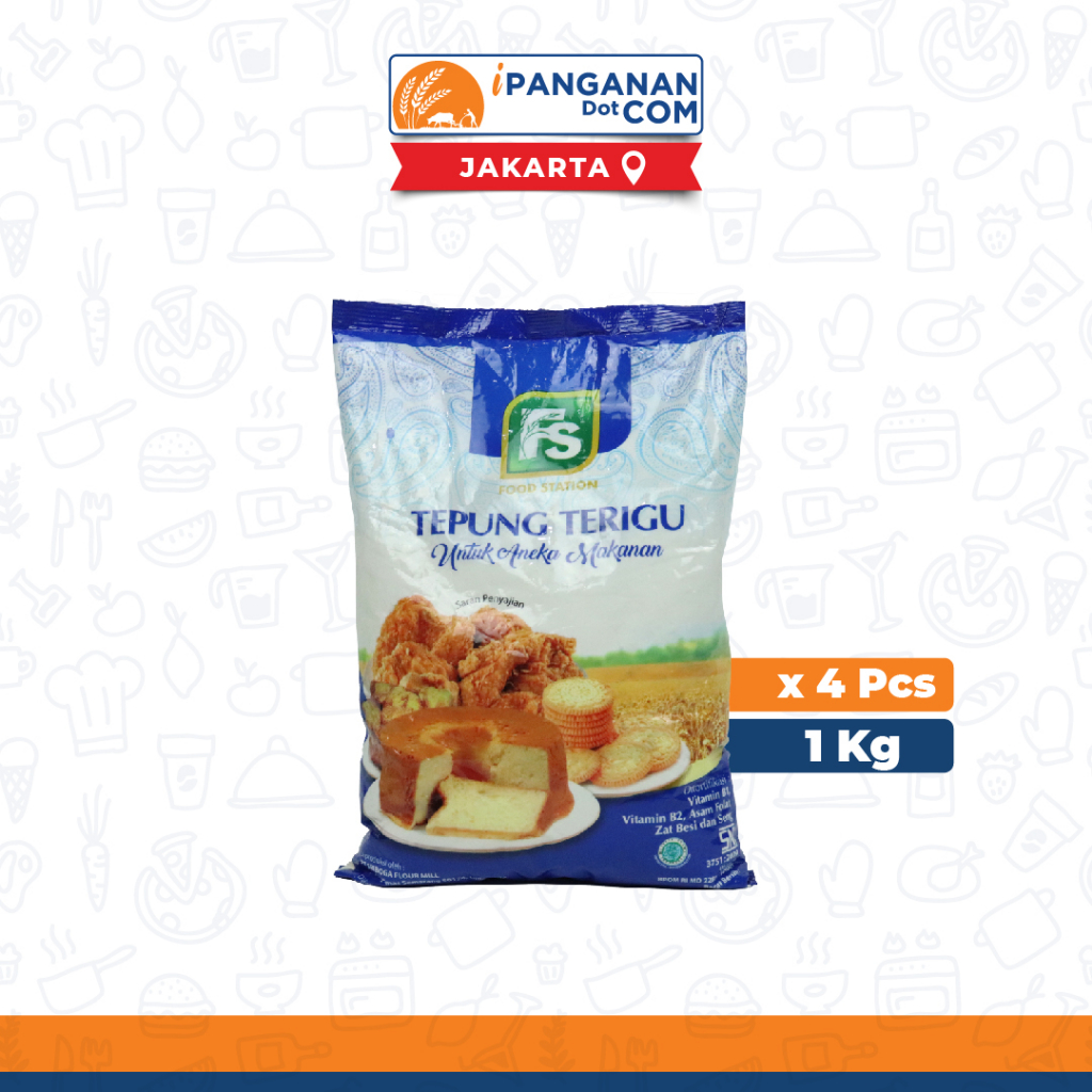 Jual Tepung Terigu Serba Guna Food Station 1 Kg X 4 Pack JKT Shopee