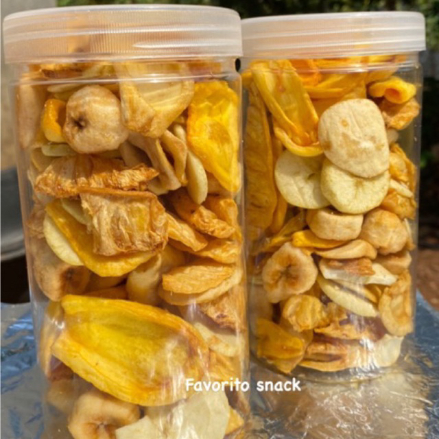 Jual Mix Keripik Buah Oven Kemasan Toples Keripik Nangka Apel Salak