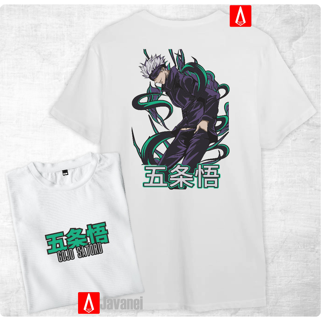 Jual Kaos Satoru Gojo Kaos Anime Jujutsu Kaisen Cotton Combed S