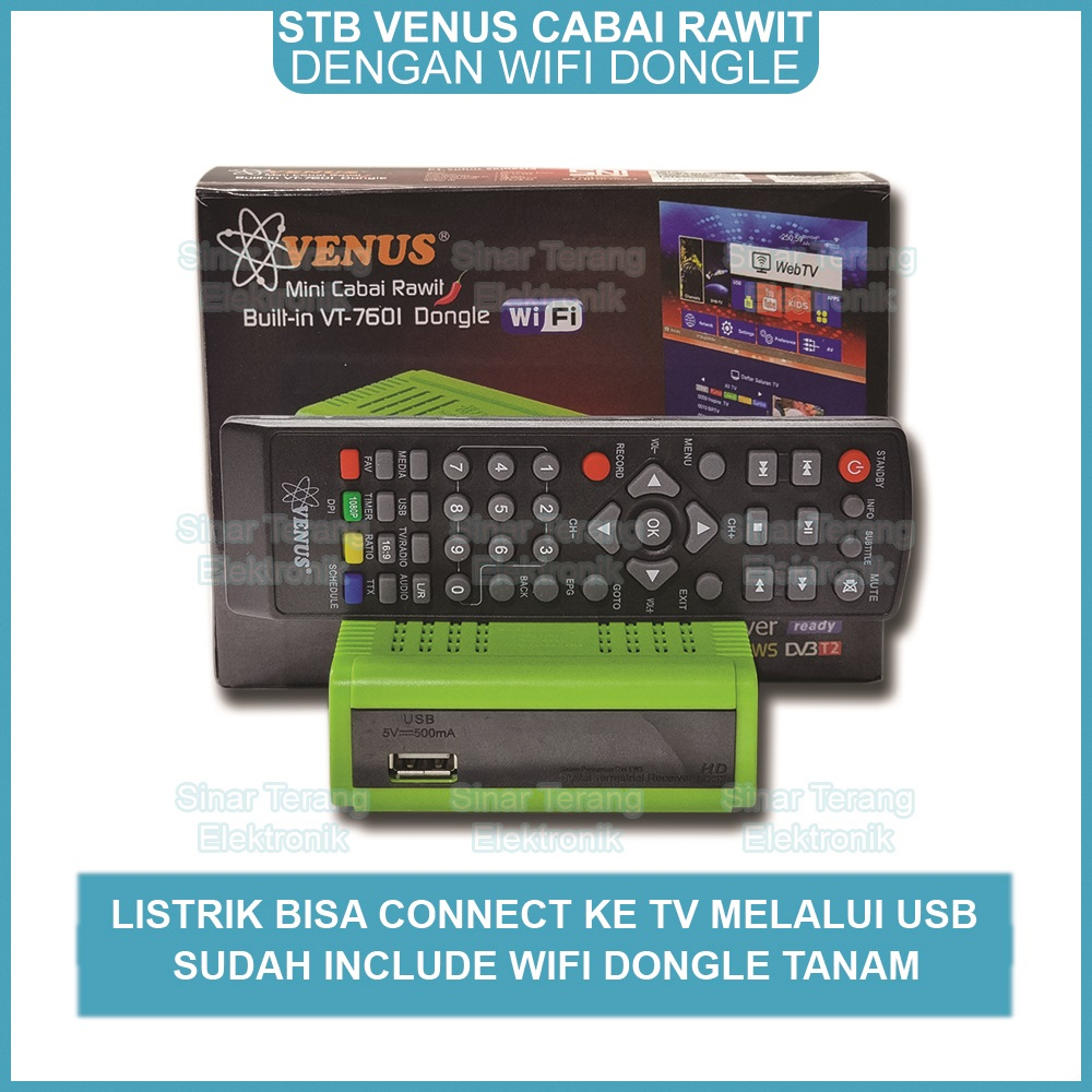 Jual Set Top Box DVB T2 Venus Mini Cabai Rawit WiFi Bisa YouTube