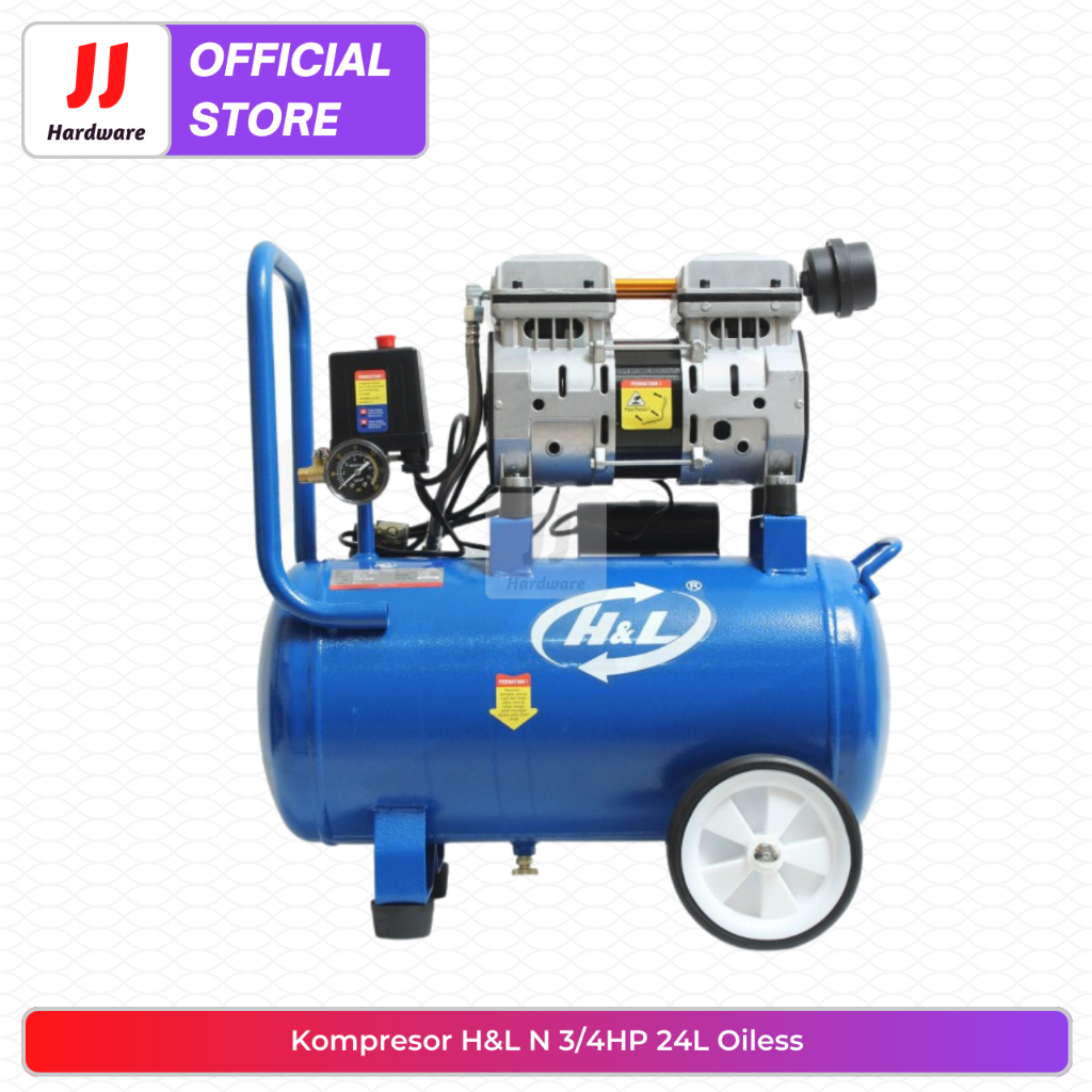 Jual H L Kompresor Udara Angin Listrik Air Compressor 3 4 HP 24L Oiless