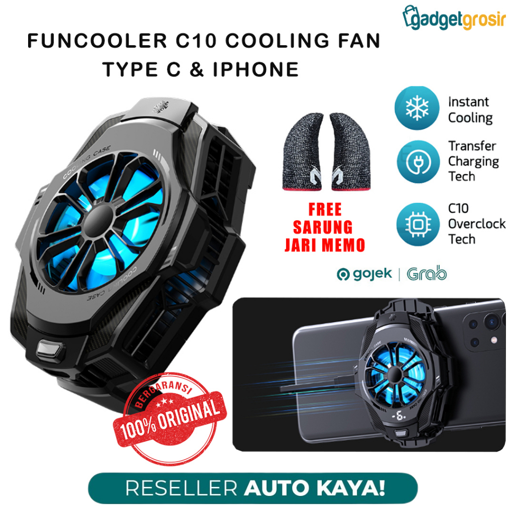 Jual Funcooler C10 Cooling Fan Type C Lightning IPhone Pendingin HP