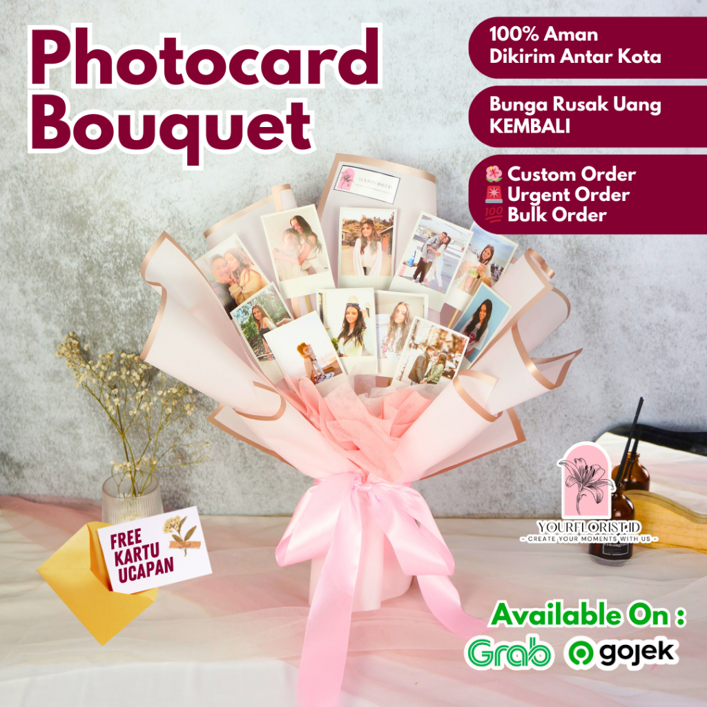 Jual Photocard Bouquet Buket Foto Polaroid Romantis Hadiah Untuk