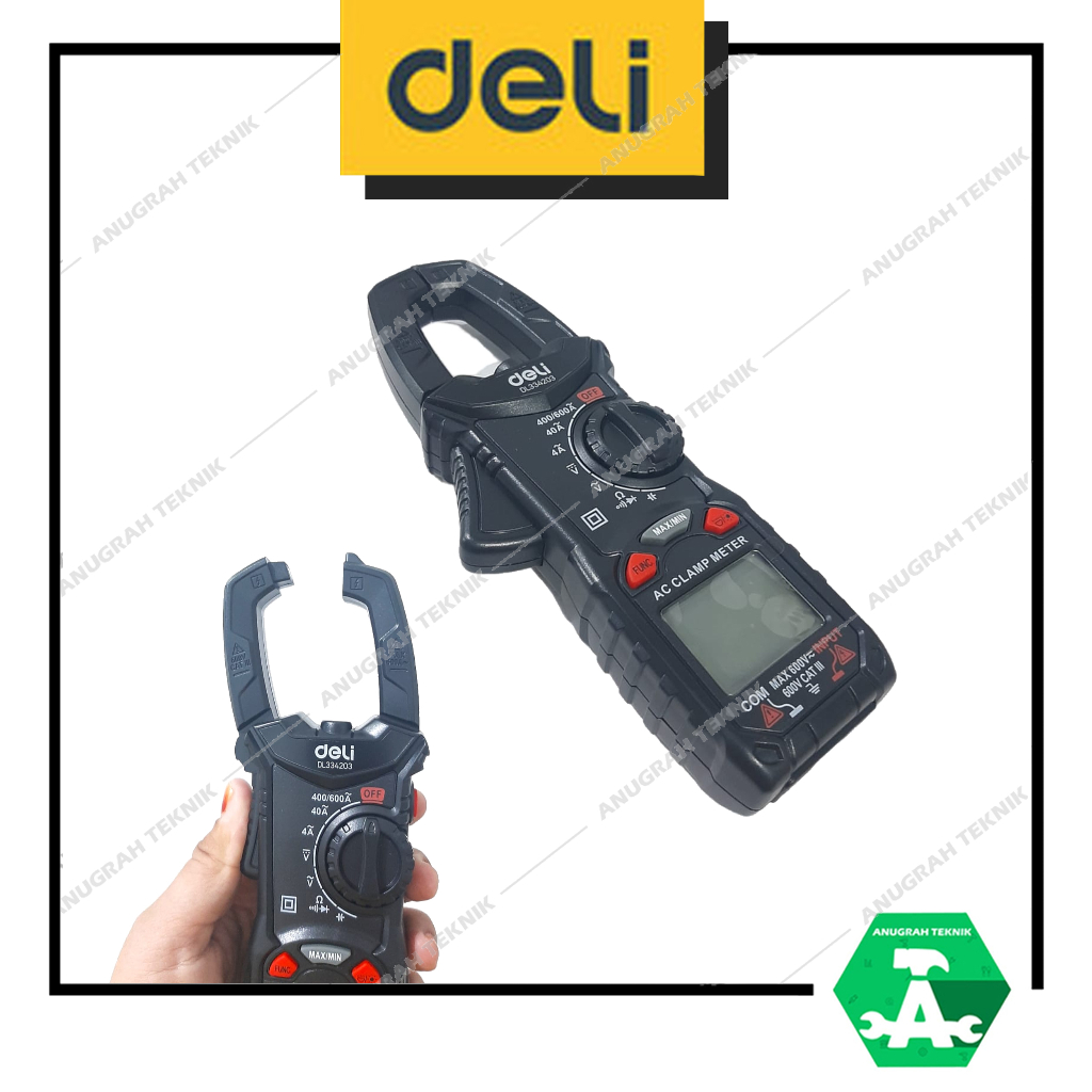 Jual Deli Digital Clamp Multimeter Multitester Tang Ampere DL334203