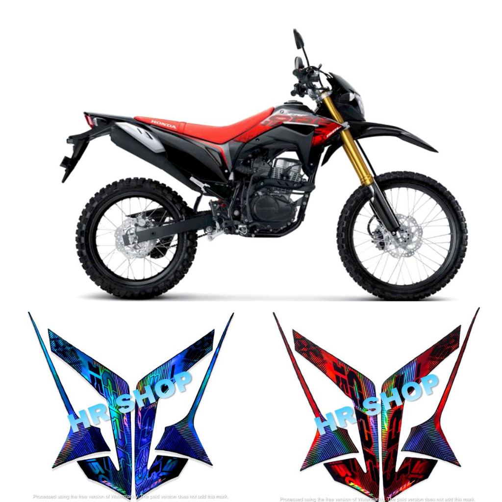 Jual STIKER STRIPING MOTOR HONDA CRF 150L 2021 VARIASI HOLOGRAM PELANGI