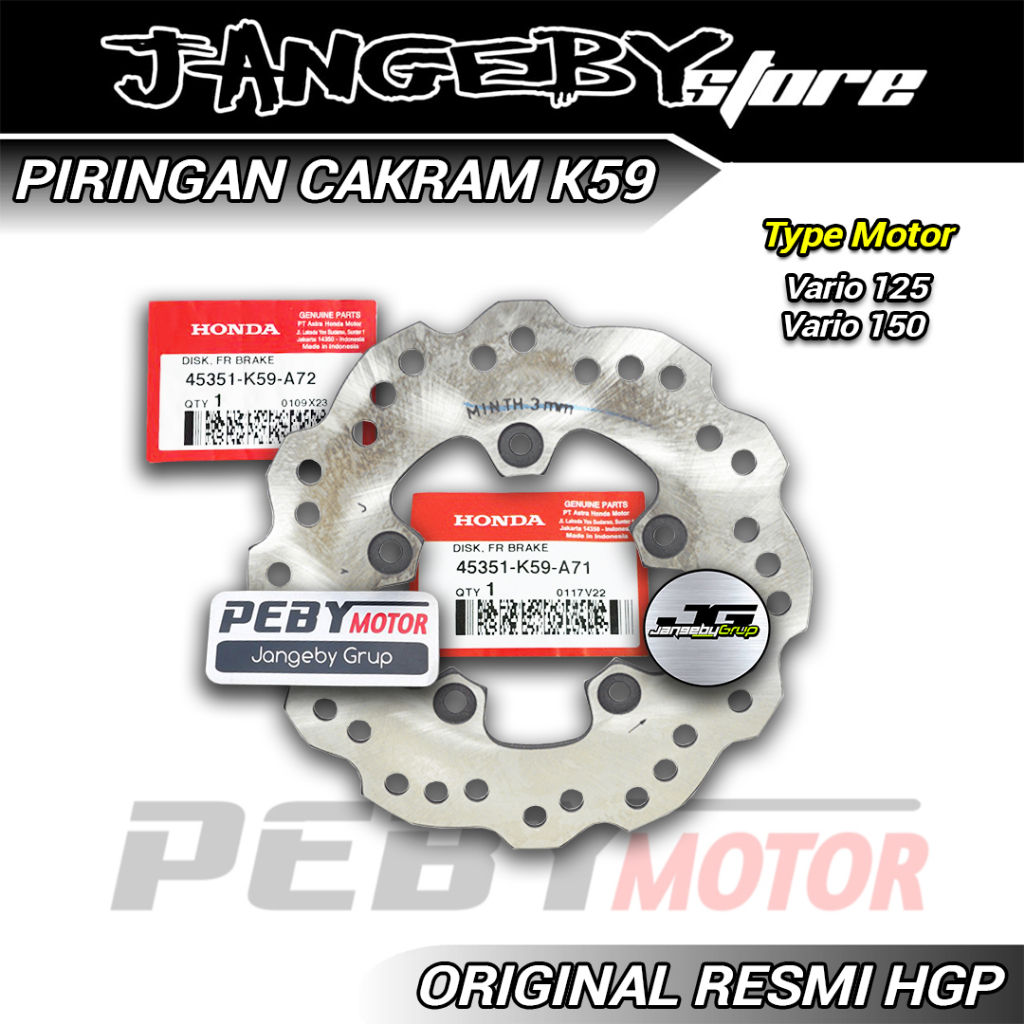 Jual Piringan Cakram Depan Vario 125 150 ORIGINAL Resmi HGP 45351K59