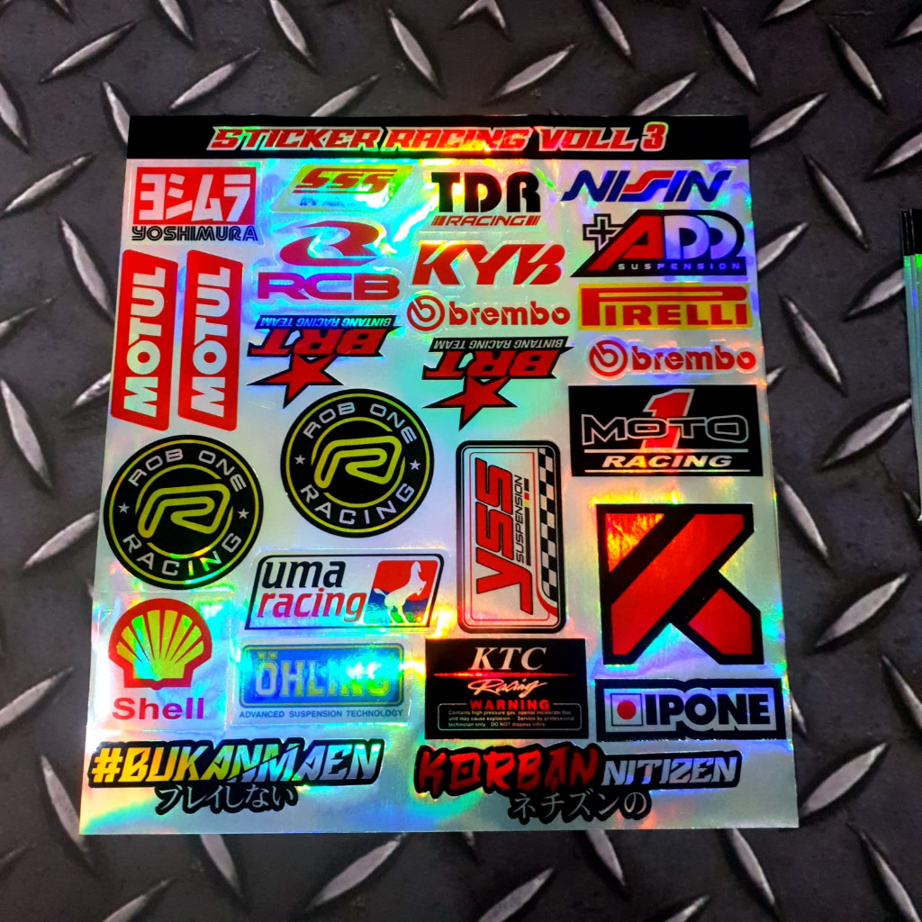 Jual Stiker Racing Hologram A Keren Glossy Shopee Indonesia