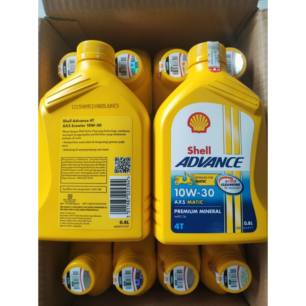 Jual OLI SHELL AX5 MATIC 10W 30 0 8L Shopee Indonesia