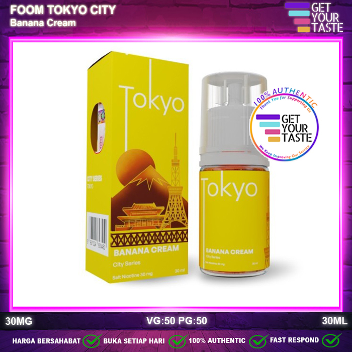 Jual Liquid FOOM City Tokyo Salt Nic 30ML Banana Cream Milk By VSS