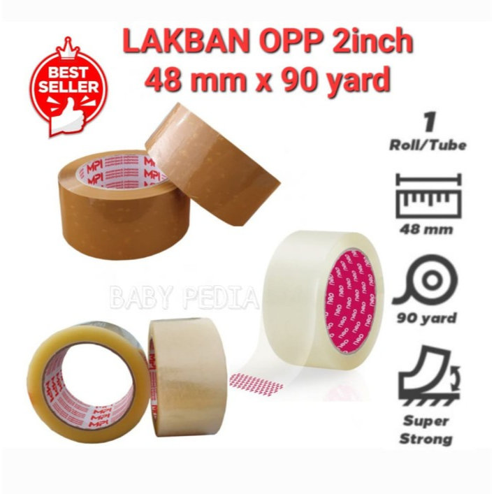 Jual LAKBAN COKLAT DAN BENING 45MM X 90YARD FULL LAKBAN OPP 2 INCH