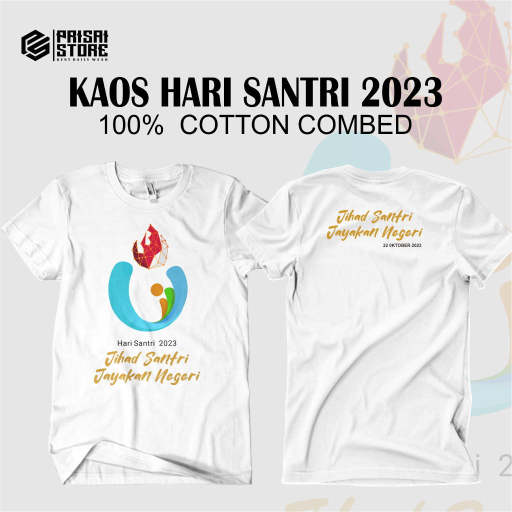 Jual KAOS HARI SANTRI NASIONAL 2023 LOGO RESMI HSN COD Shopee Indonesia