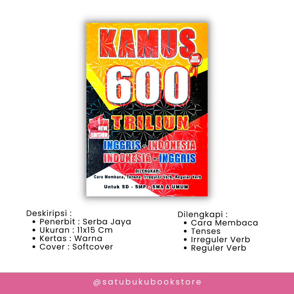 Jual Buku Kamus Bahasa Inggris Lengkap Triliun Ukuran Kecil